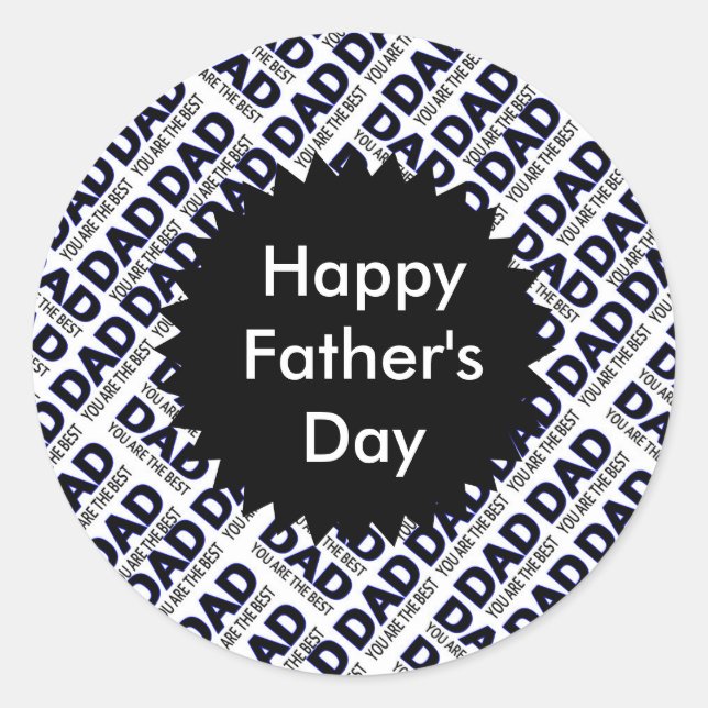 Adesivo Pai Typografia Classic Round Sticker, Matte (Frente)