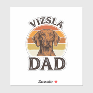 Adesivo Pai Vizsla Desenho de Cão com Gravação Vintage_1