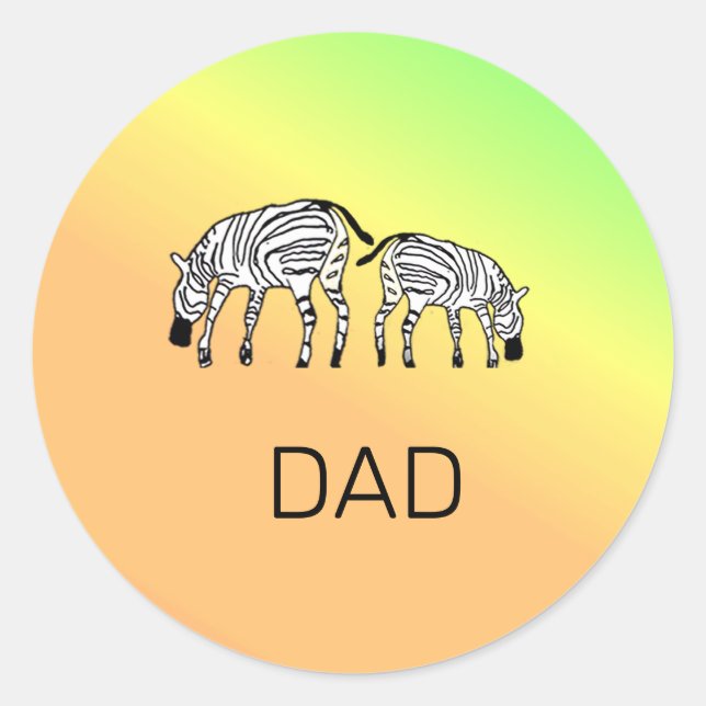 Adesivo Pai, Zebras Queniana Feliz e Bonita (Frente)