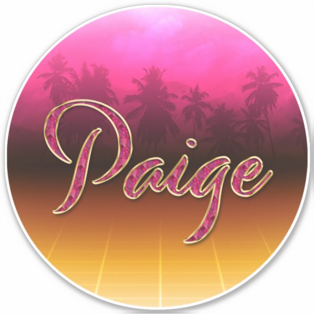 Adesivo Paige Vorname Name golden pink Aufkleber Sticker (Frente)