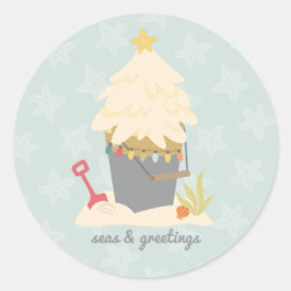 Adesivo Pail de Areia de Natal de Praia