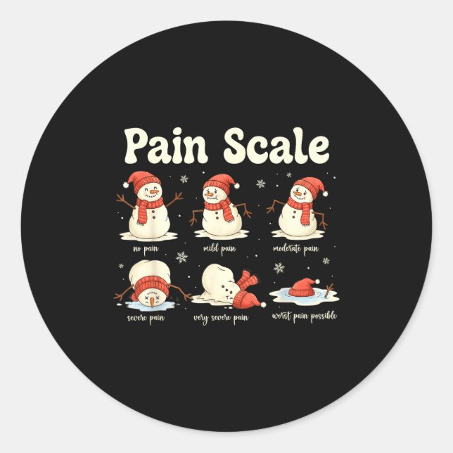 Adesivo Pain Scale Snowman Funny Nurse Christmas Icu Nurse (Frente)