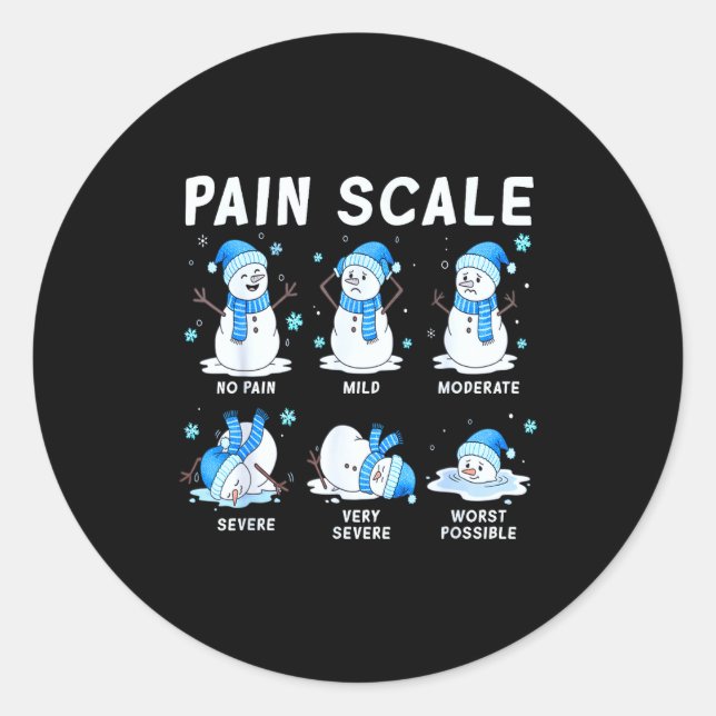 Adesivo Pain Scale Snowman Nurse Christmas Xmas Snow Pajam (Frente)