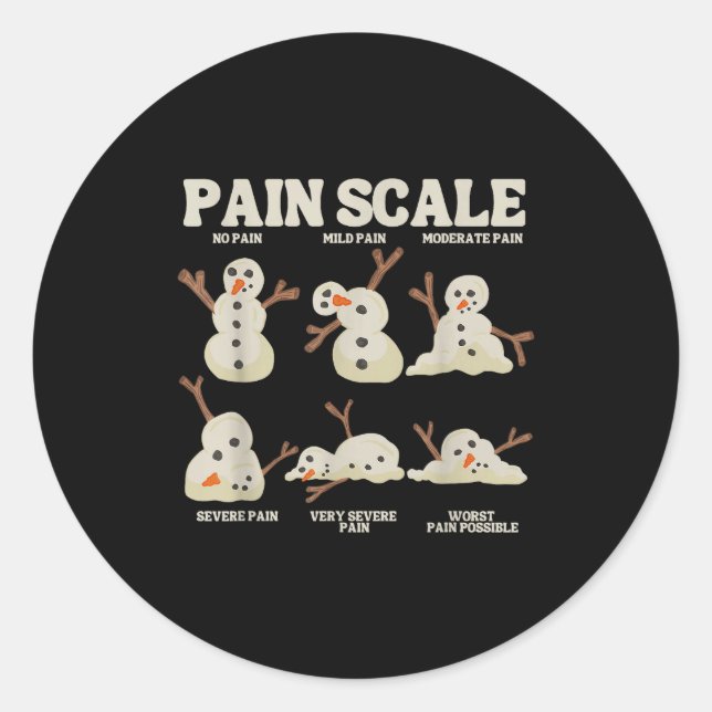 Adesivo Pain Scale Snowman Nurse Christmas Xmas Snow Pajam (Frente)