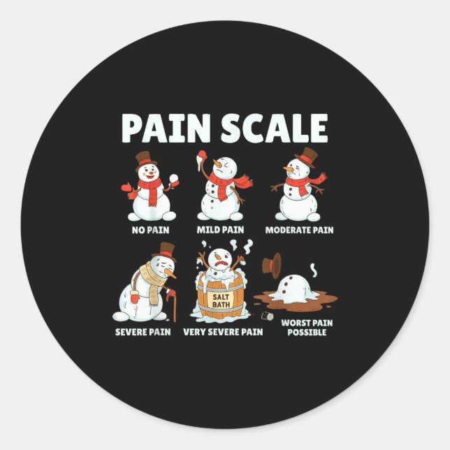 Adesivo Pain Scale Snowman Xmas Funny Nurse Christmas Icu  (Frente)