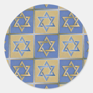 Adesivo Painéis de Arte Estrela de Davi Azul Dourado