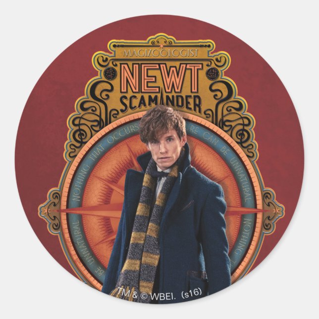 Adesivo Painel NEWT SCAMANDER™ Art Nouveau em pé (Frente)