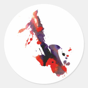 Adesivo Paint Splat Saxofone