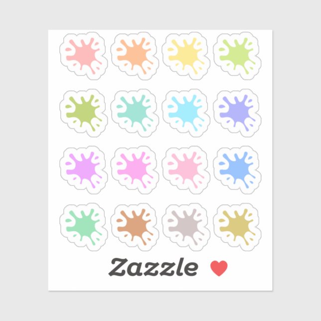 Adesivo Paint Splats Cobrir Art Professora Bujo Planner (Folha)