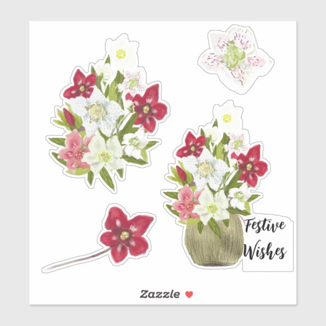 Adesivo Painted Floral Anemone Festive Sticker Sheet (Folha)