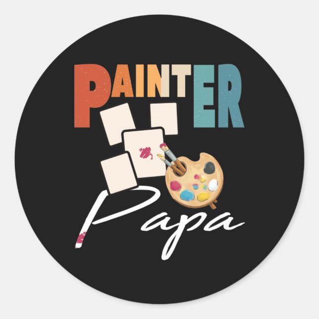 Adesivo Painter Papa Artist Design For Father's Day (Frente)