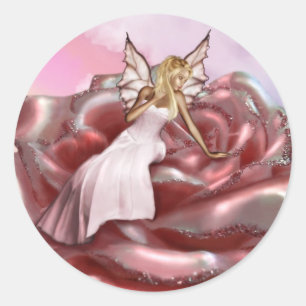 Adesivo País das fadas do rosa do rosa (etiquetas)