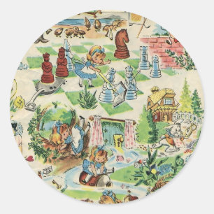 Adesivo País das maravilhas do vintage de Alice
