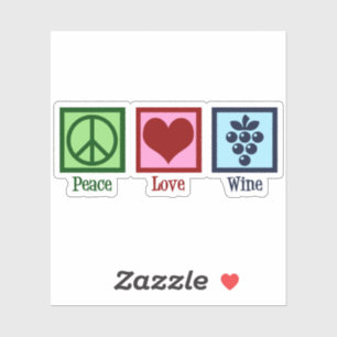 Adesivo País do Vinho do Amor pela Paz