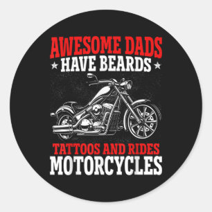 Adesivo Pais Fantásticos Têm Tatuagens De Barba E Motos