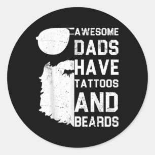 Adesivo Pais Incríveis De Mens Têm Tatuagens E Barbas - En
