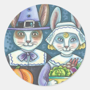ADESIVO PAÍS PILGRIMS, AGRADECENDO AOS COELHOS