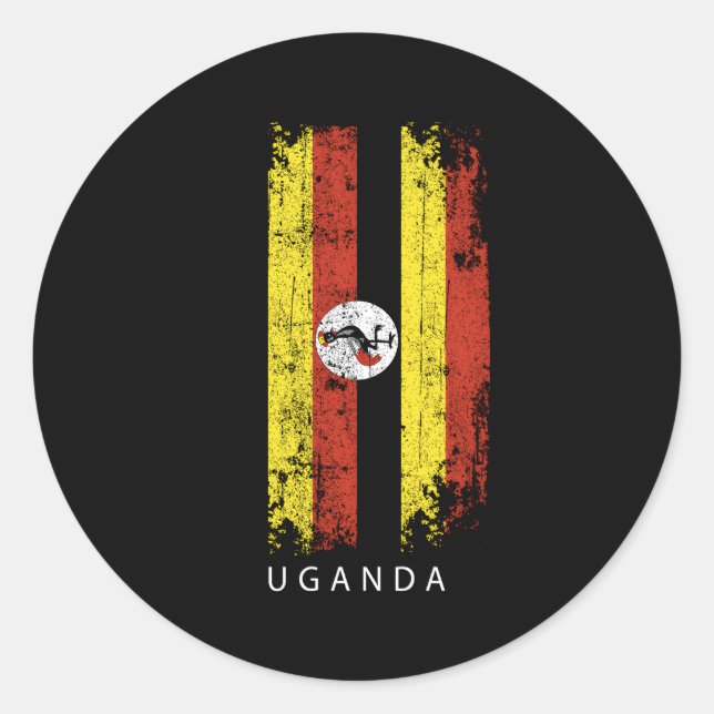 Adesivo País Uganda Bandeira Uganda (Frente)