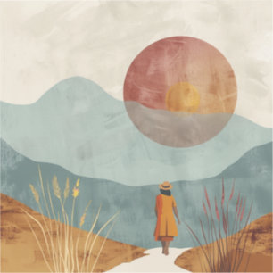 Adesivo Paisagem Boho Abstrato (23)