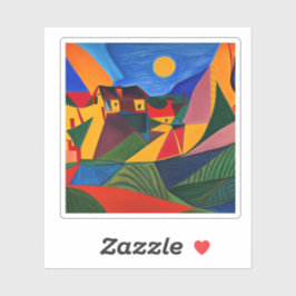 Adesivo Paisagem colorida de abstrato