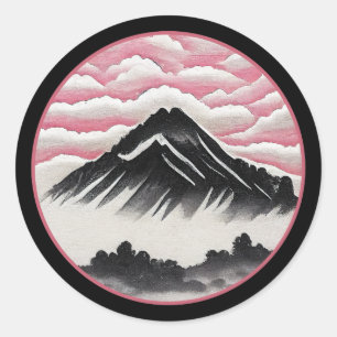 Adesivo Paisagem de Arte Japonesa da Montanha Vintage