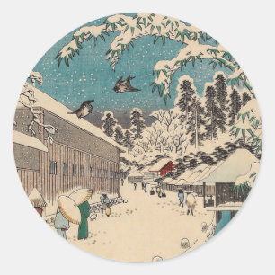 Adesivo paisagem de inverno de Hiroshige japão ukiyo-e ant