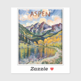 Adesivo Paisagem de Maroon Bells em Aspen Colorado Vintage