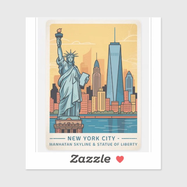Adesivo Paisagem de Nova York Manhattan (Folha)