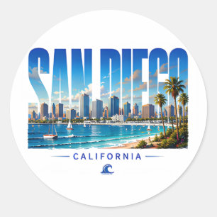 Adesivo Paisagem de San Diego Califórnia Cidade Costeira V