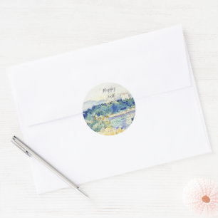 Adesivo Paisagem em aquarela de outono com texto personali