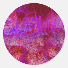 Adesivo Paisagem Impressionista Vermelha e Magenta Trippy