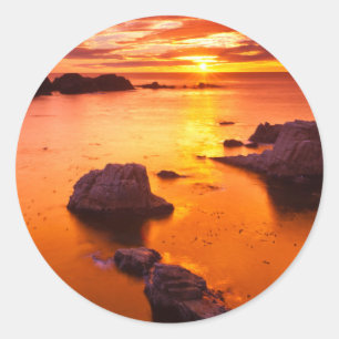 Adesivo Paisagem marinha laranja, pôr do sol, Califórnia