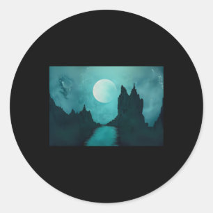 Adesivo Paisagem Mística Lua Fantasia Cena Noturna Dre