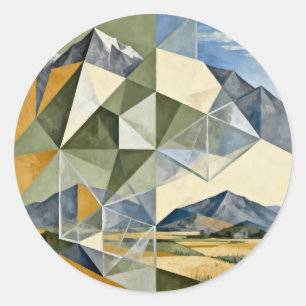 Adesivo Paisagem Montanhosa Abstrata Geométrica