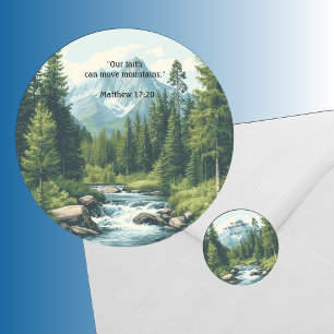 Adesivo Paisagem Montanhosa Versículo Bíblico Sage