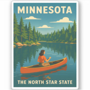 Adesivo Paisagem natural de Minnesota Viagens vintage