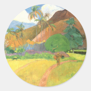 Adesivo Paisagem Taitiana, Montanhas Tahiti, Paul Gauguin