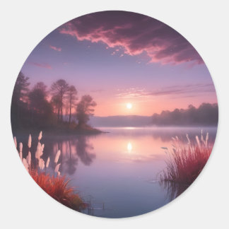 Adesivo Paisagem Três Roxo Pôr do Sol