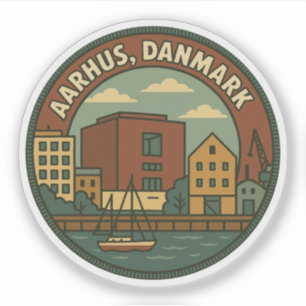 Adesivo Paisagem urbana de Aarhus Dinamarca