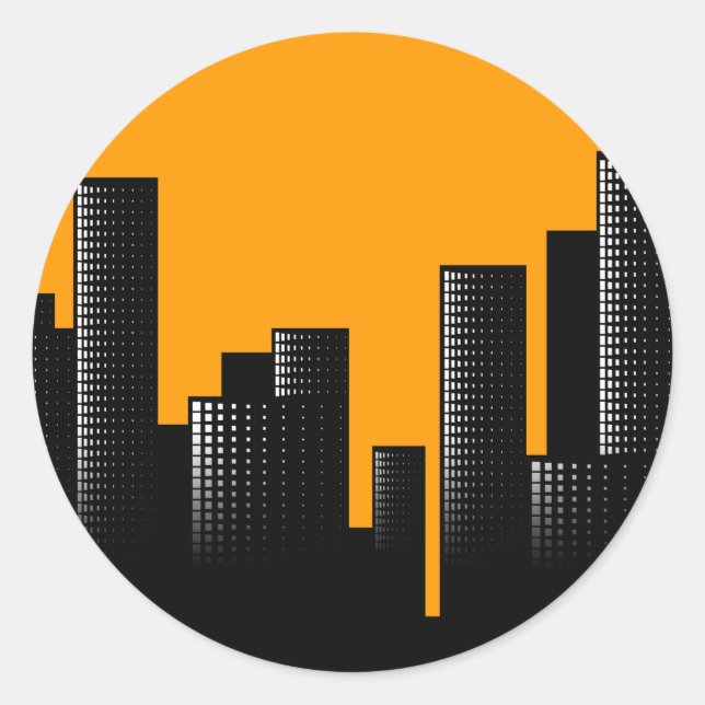Adesivo paisagem urbana laranja (Frente)
