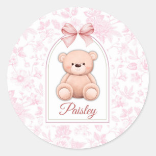 Adesivo Paisley   Design de Enfermeiro de Urso Rosa Person