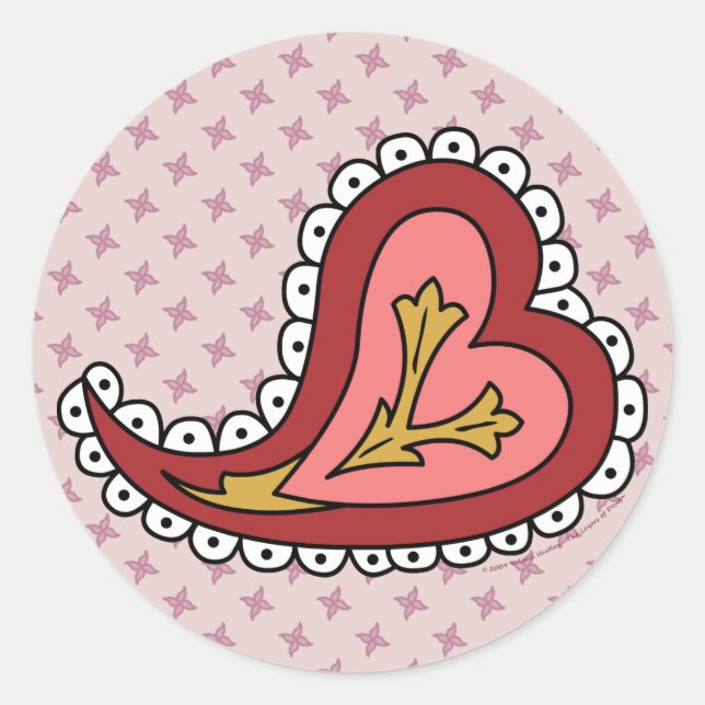 Adesivo Paisley Heart Sticker (Frente)