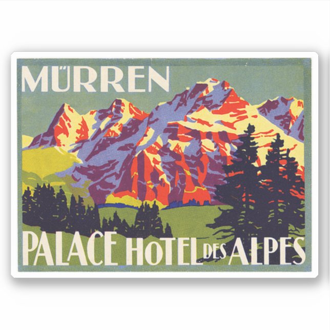 Adesivo Palace Hotel Des Alpes Murren Suiça (Frente)