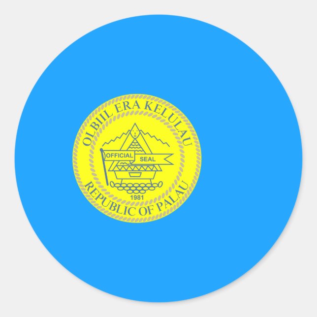 Adesivo Palauan Flag & Seal, Flag of Palau (Frente)