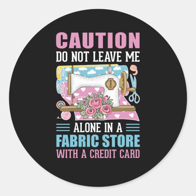 Adesivo Palavra de costura engraçada Clássica Round Sticke (Frente)