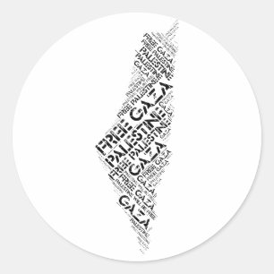 Adesivo Palavra de Mapa Livre da Palestina em Gaza