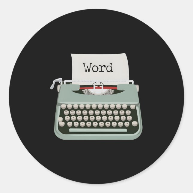Adesivo Palavra de máquina de escrever (Frente)
