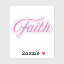 Adesivo Palavra Manuscrita Fé em Rosa