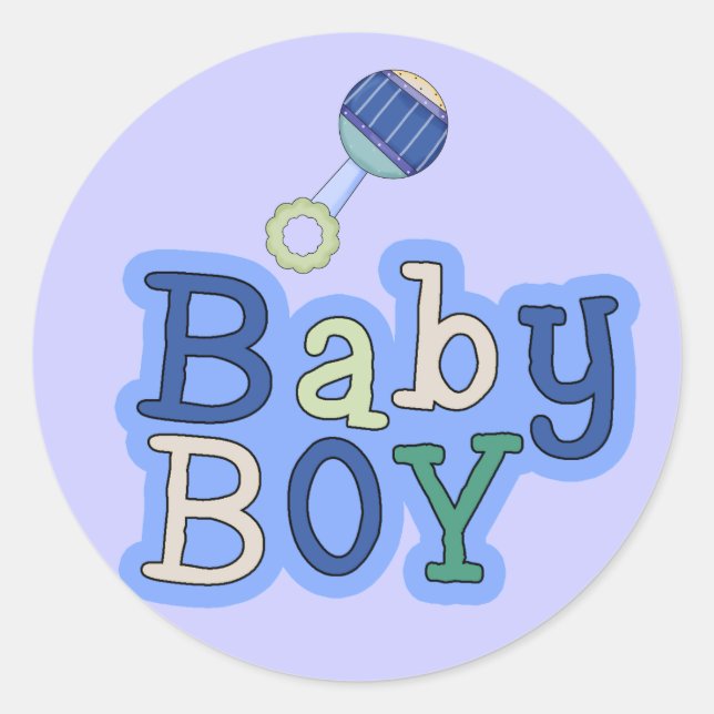 Adesivo Palavras "Baby Boy W/Rattle Fun Stickers" (Frente)