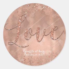 Adesivo Palavras de AMOR Tipo Rosa Glamour Brilho Dourado